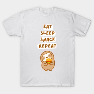 Eat Sleep Snack Repeat Sloth (Eat Ver.) T-Shirt